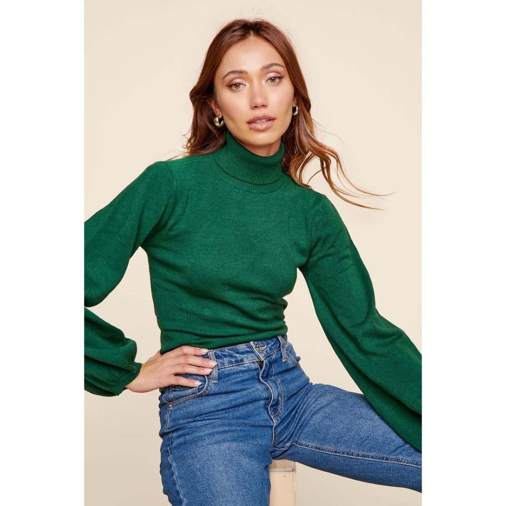 Emerald Turtleneck Sweater